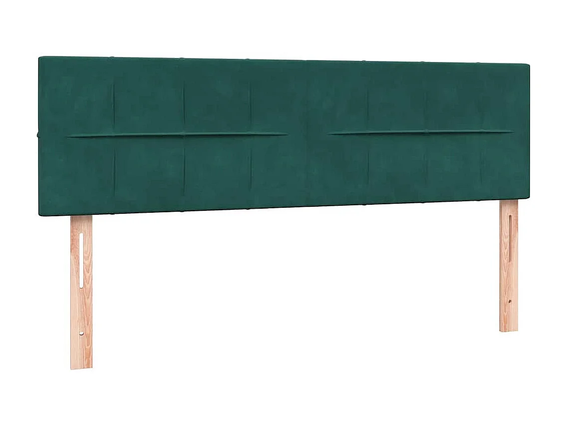 Cama box spring con colchón terciopelo verde oscuro 160x220 cm