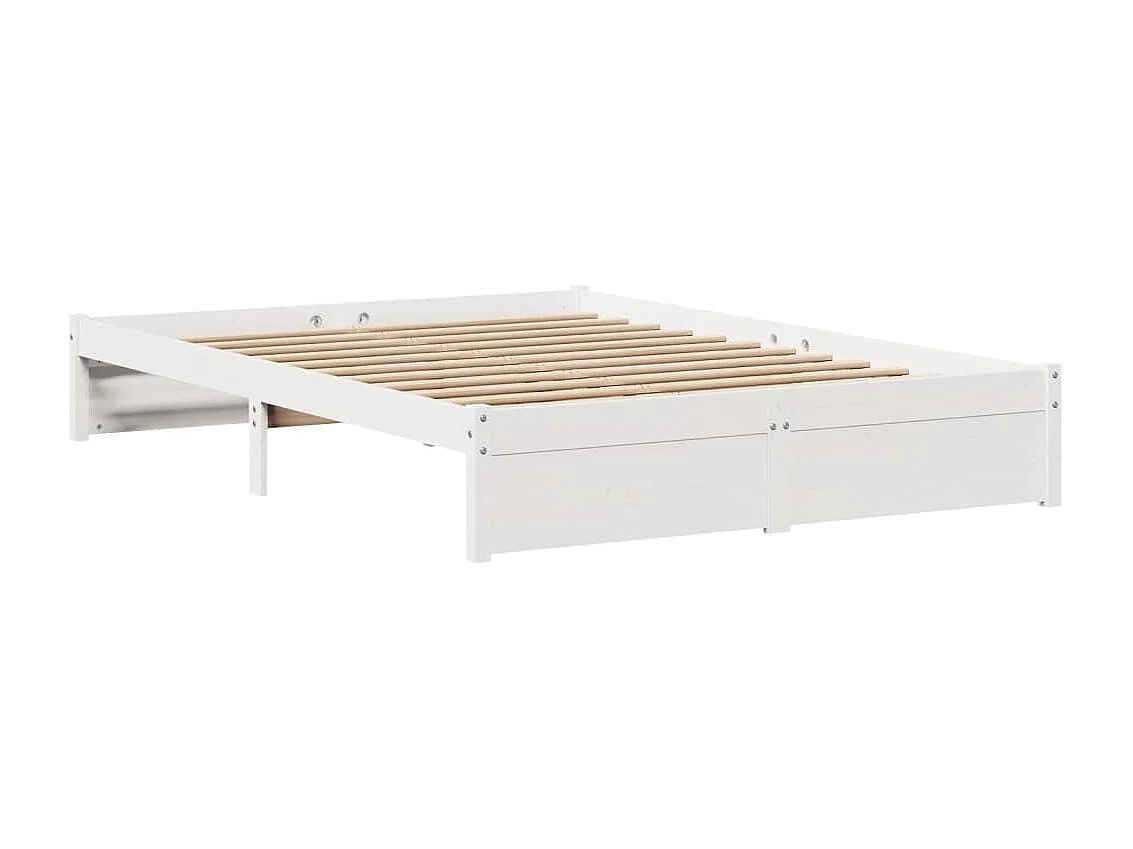 Bedframe met hoofdeinde zonder matras 140x200 cm wit