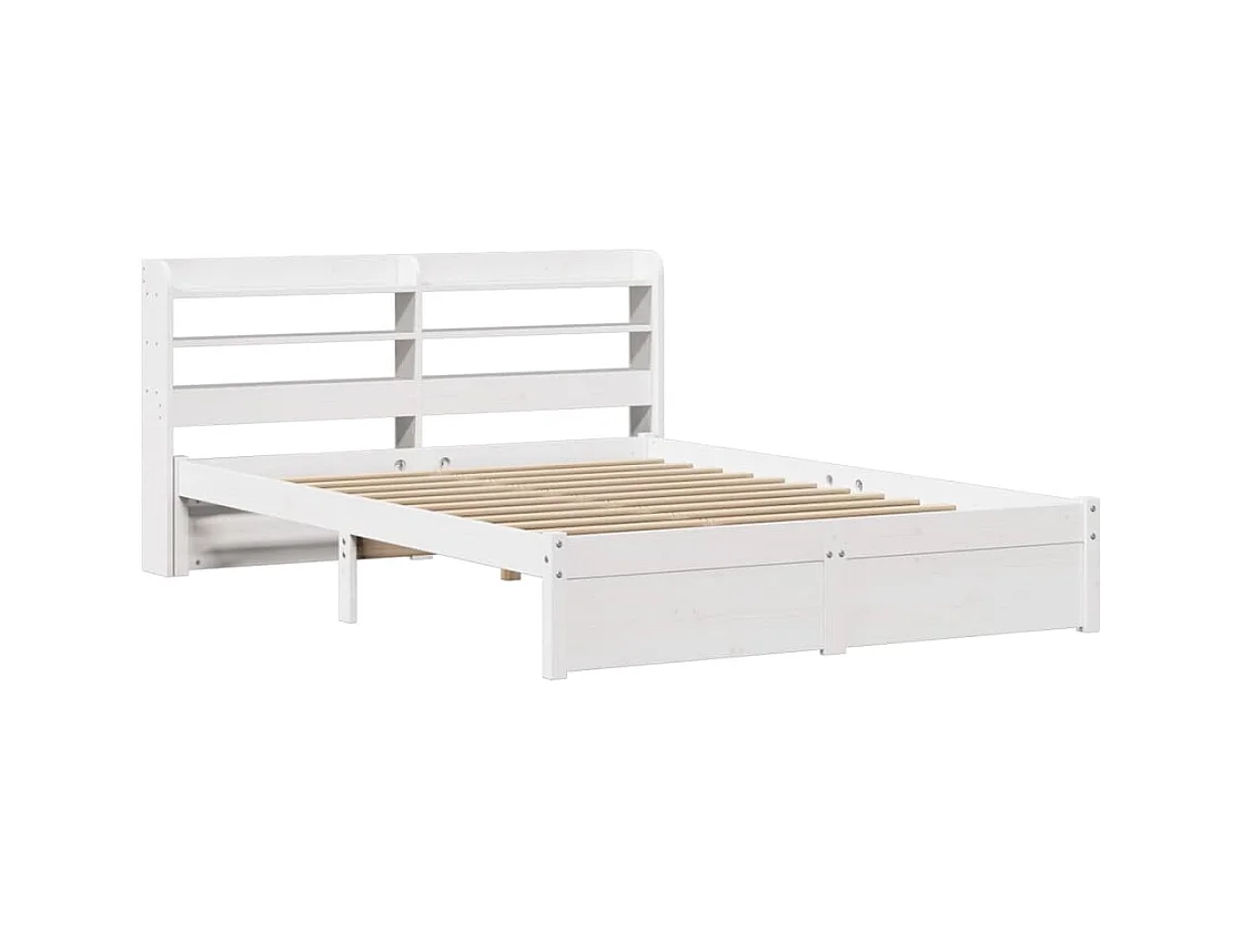 Cadre de lit avec tête de lit sans matelas blanc 140x200 cm
