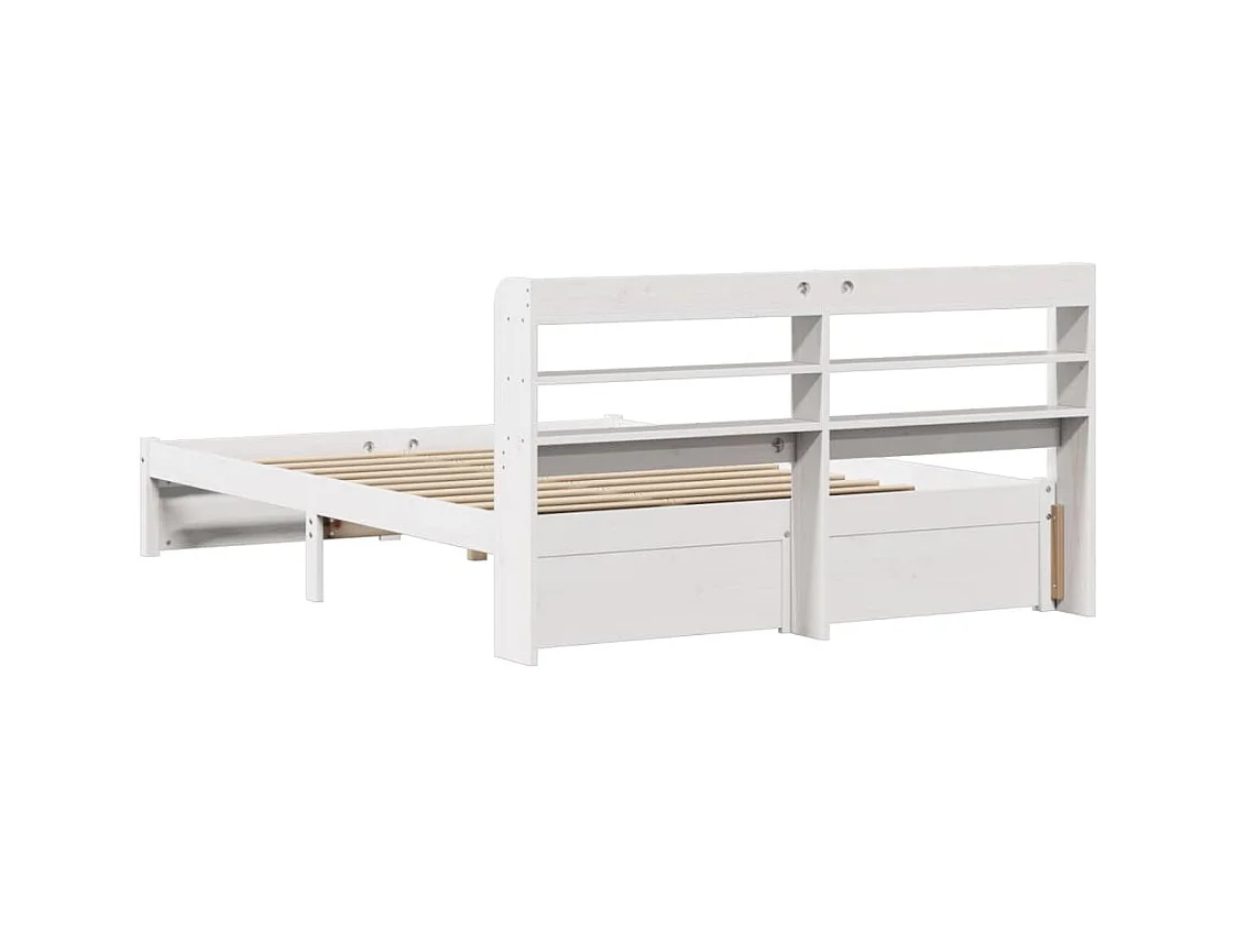Cadre de lit avec tête de lit sans matelas blanc 140x200 cm