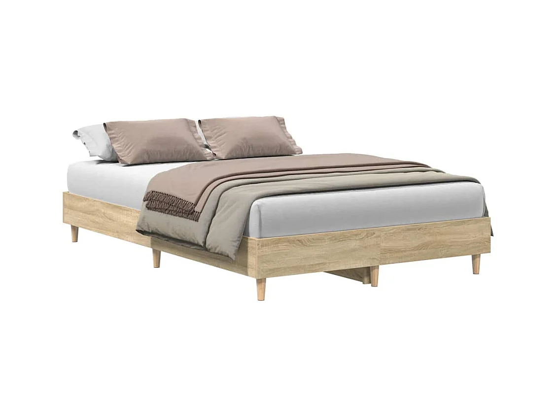 Estrutura de cama sem colchão 140x190 cm carvalho sonoma