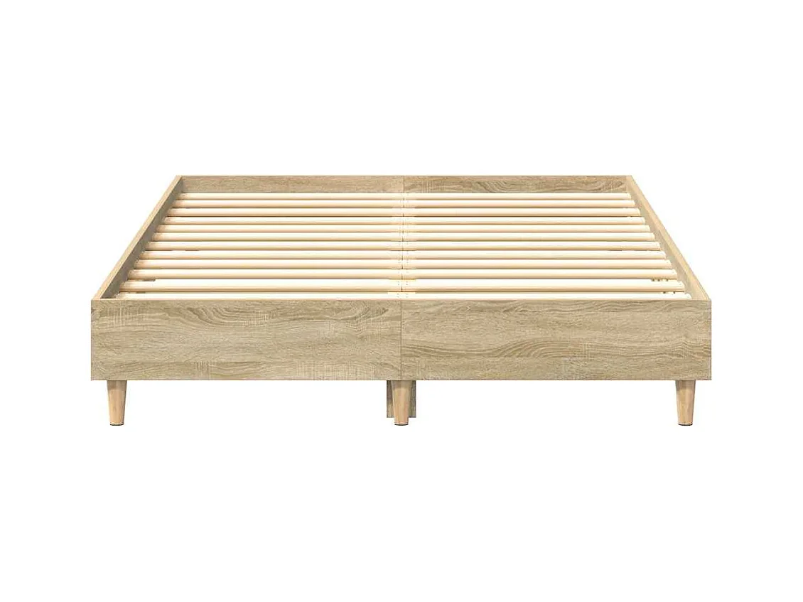 Estrutura de cama sem colchão 140x190 cm carvalho sonoma