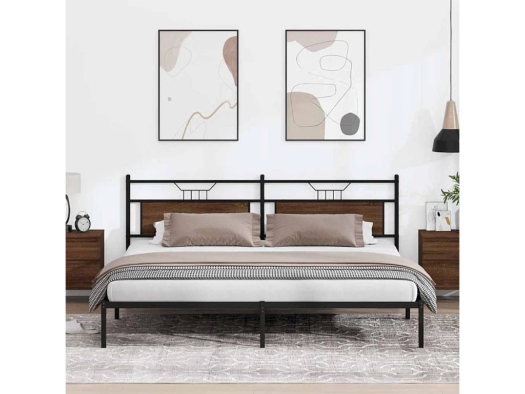 Cadre de lit sans matelas chêne marron 193x203 cm
