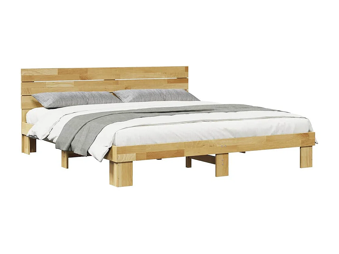 Cadre de lit avec tête de lit sans matelas 200 x 200 cm