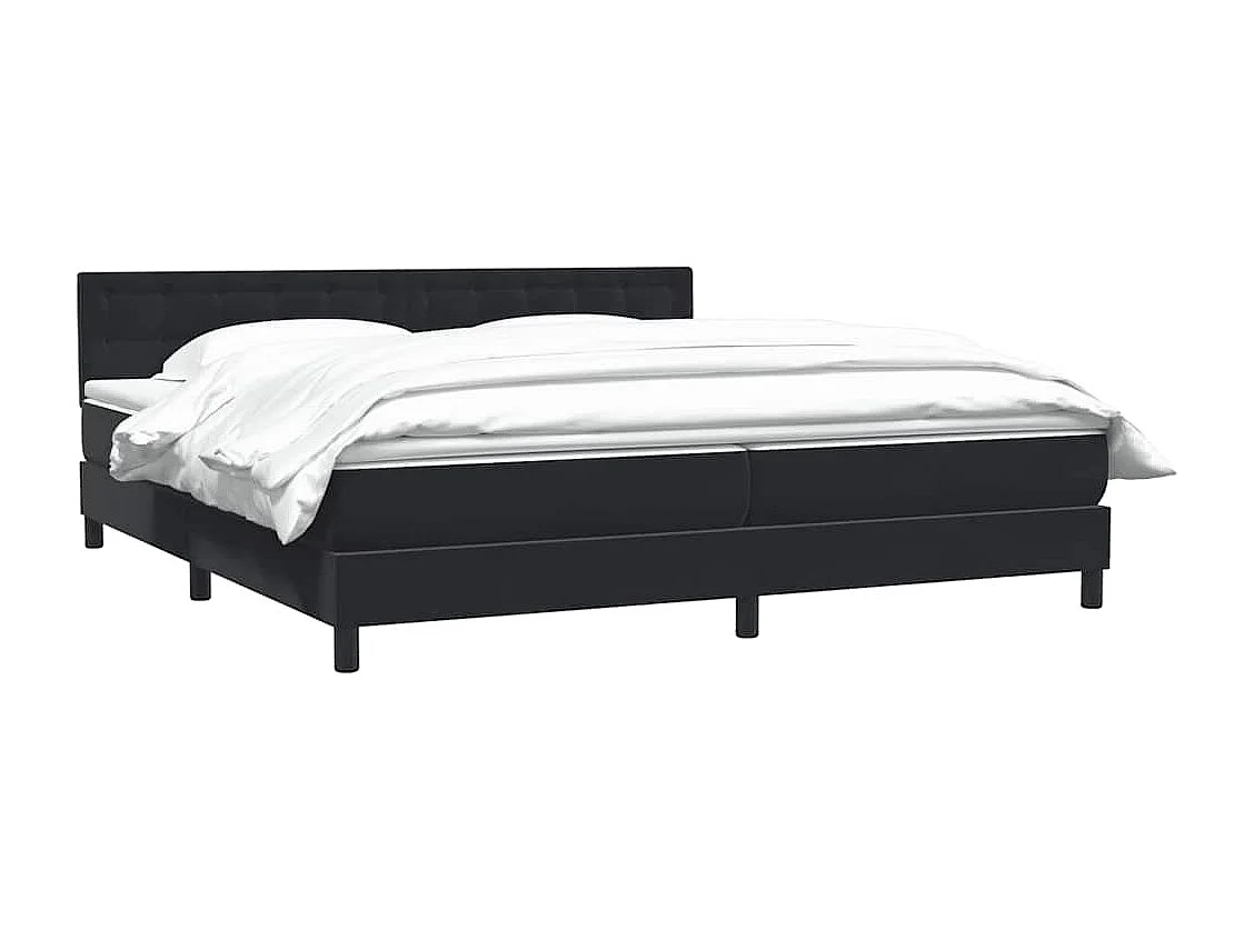 Cama box spring con colchón terciopelo negro 180x220 cm