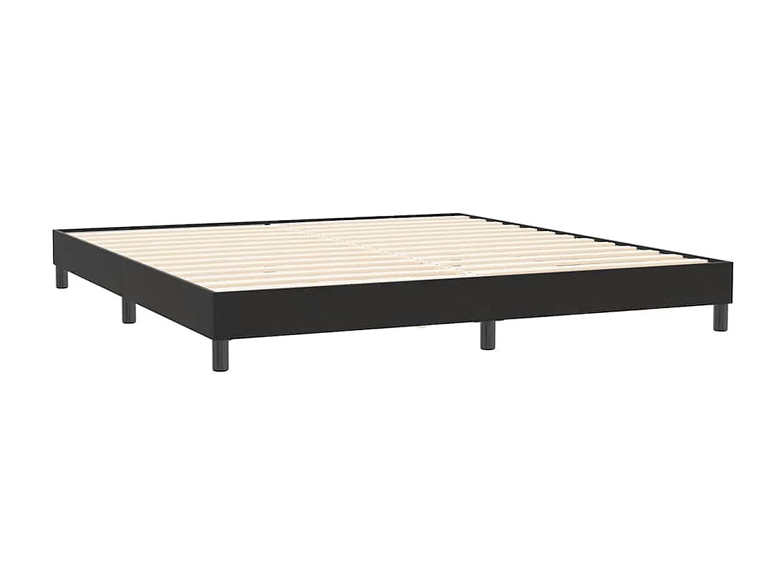 Cama box spring con colchón terciopelo negro 180x220 cm