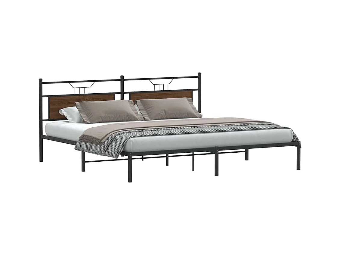 Cadre de lit sans matelas chêne marron 200x200 cm
