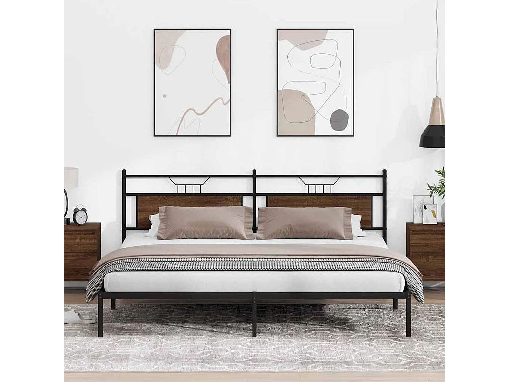 Cadre de lit sans matelas chêne marron 200x200 cm