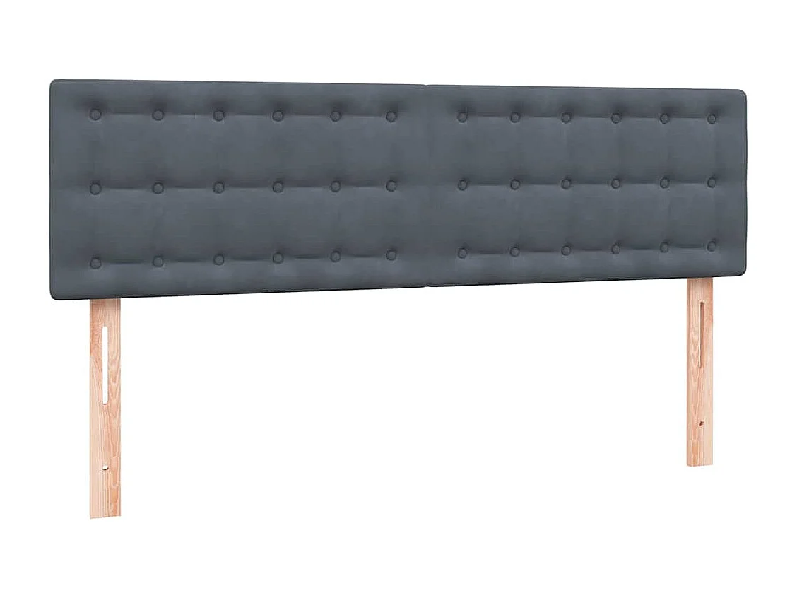 Cama box spring con colchón terciopelo gris oscuro 160x210 cm