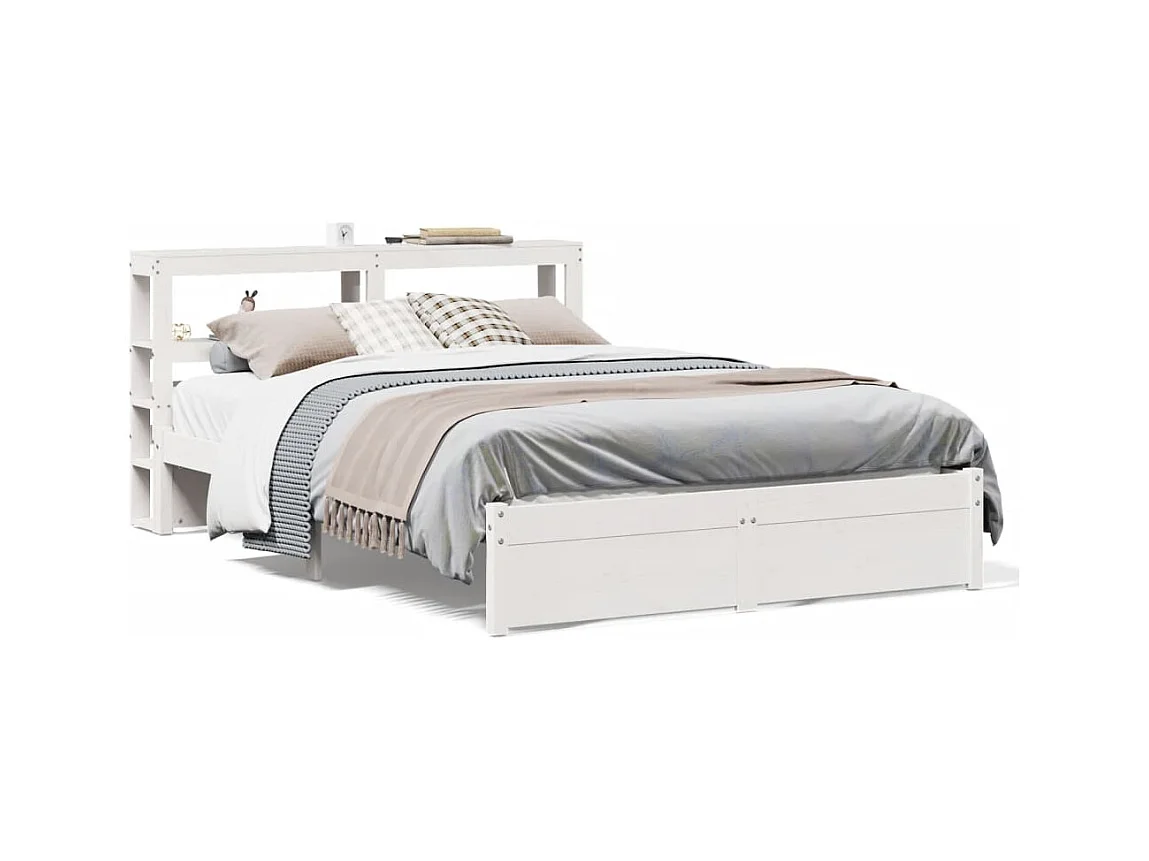Estrutura de cama com cabeceira sem colchão 160x200 cm branco