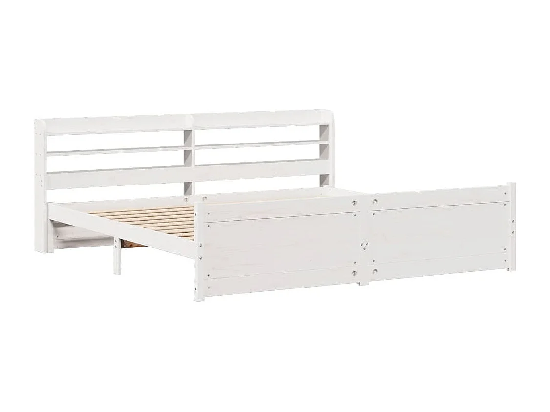 Bedframe met hoofdeinde zonder matras 180x200 cm wit