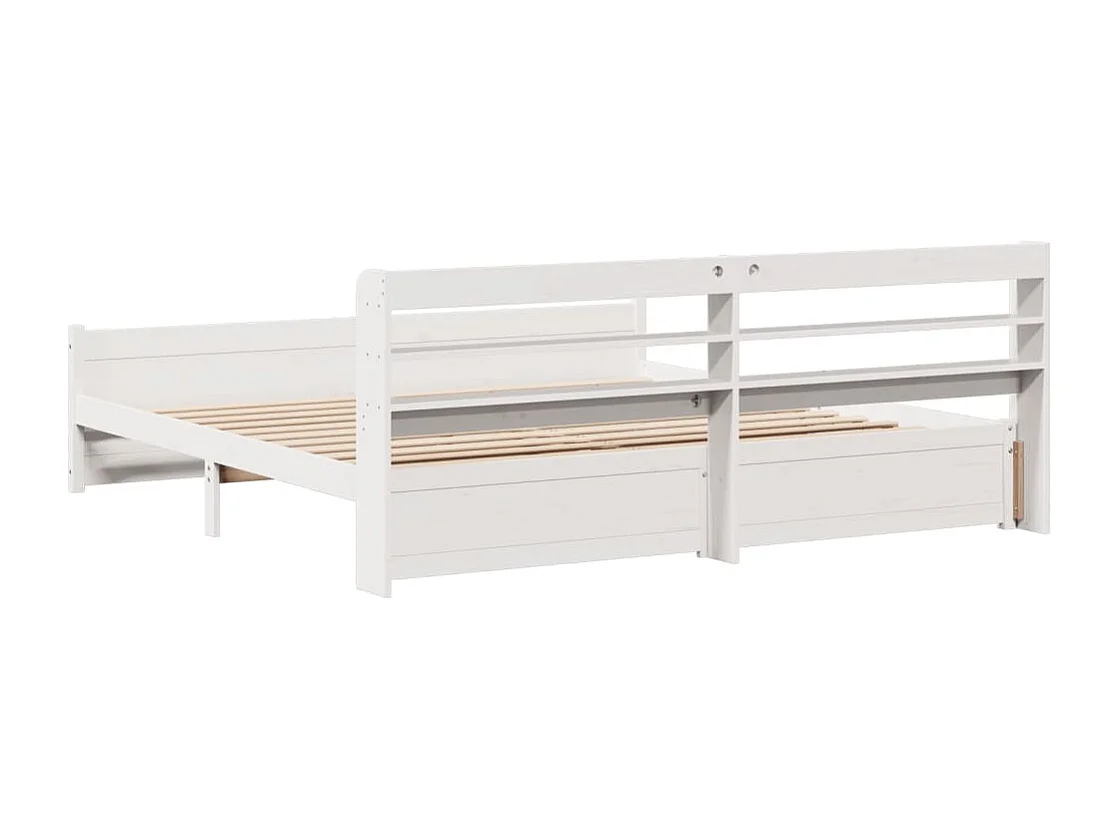 Bedframe met hoofdeinde zonder matras 180x200 cm wit