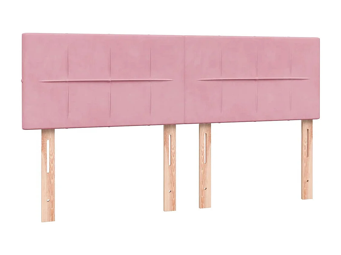 Sommier à lattes de lit avec matelas rose 160x210 cm velours