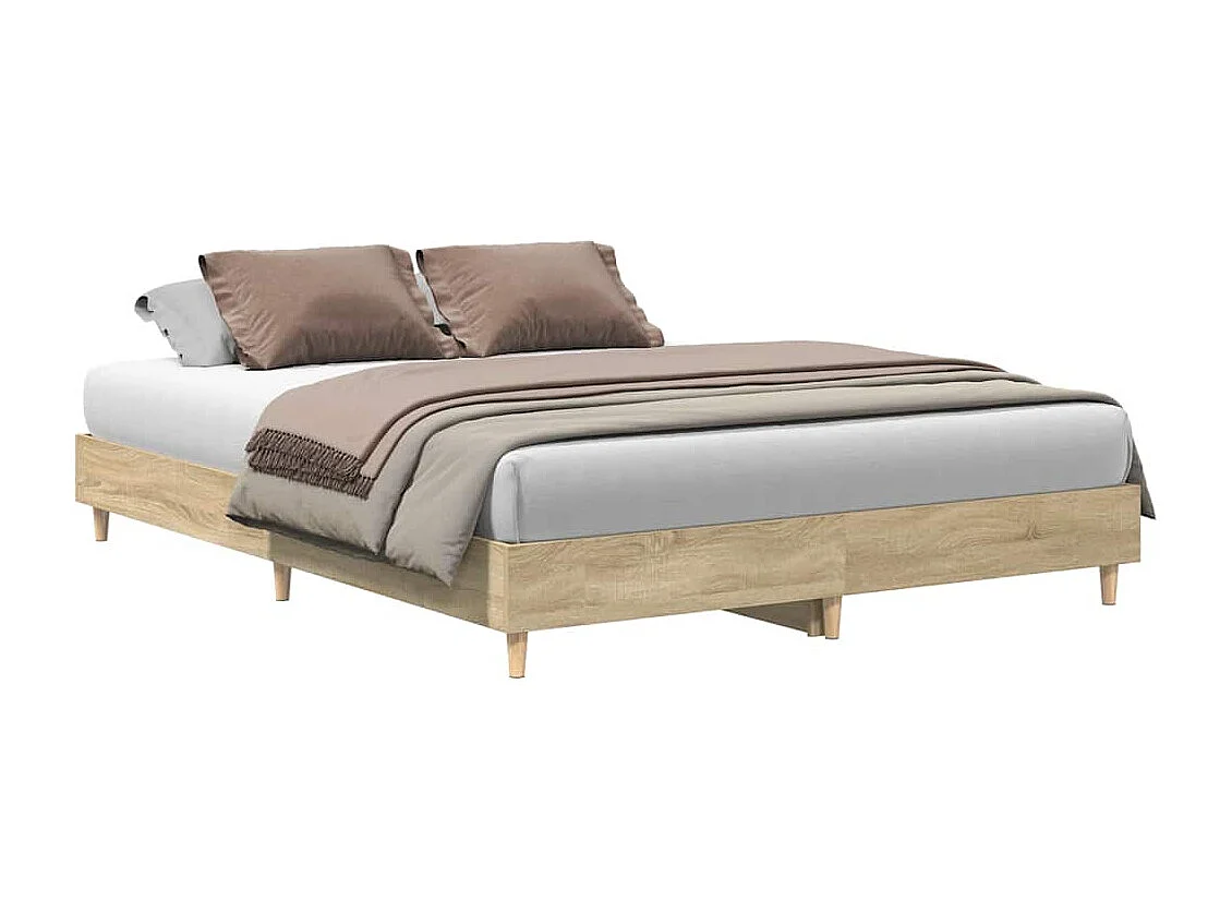 Bedframe zonder matras 140x200cm spaanplaat Sonoma eikenkleurig