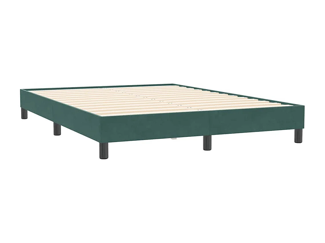 Cadre de lit sans matelas vert foncé 160x210 cm velours