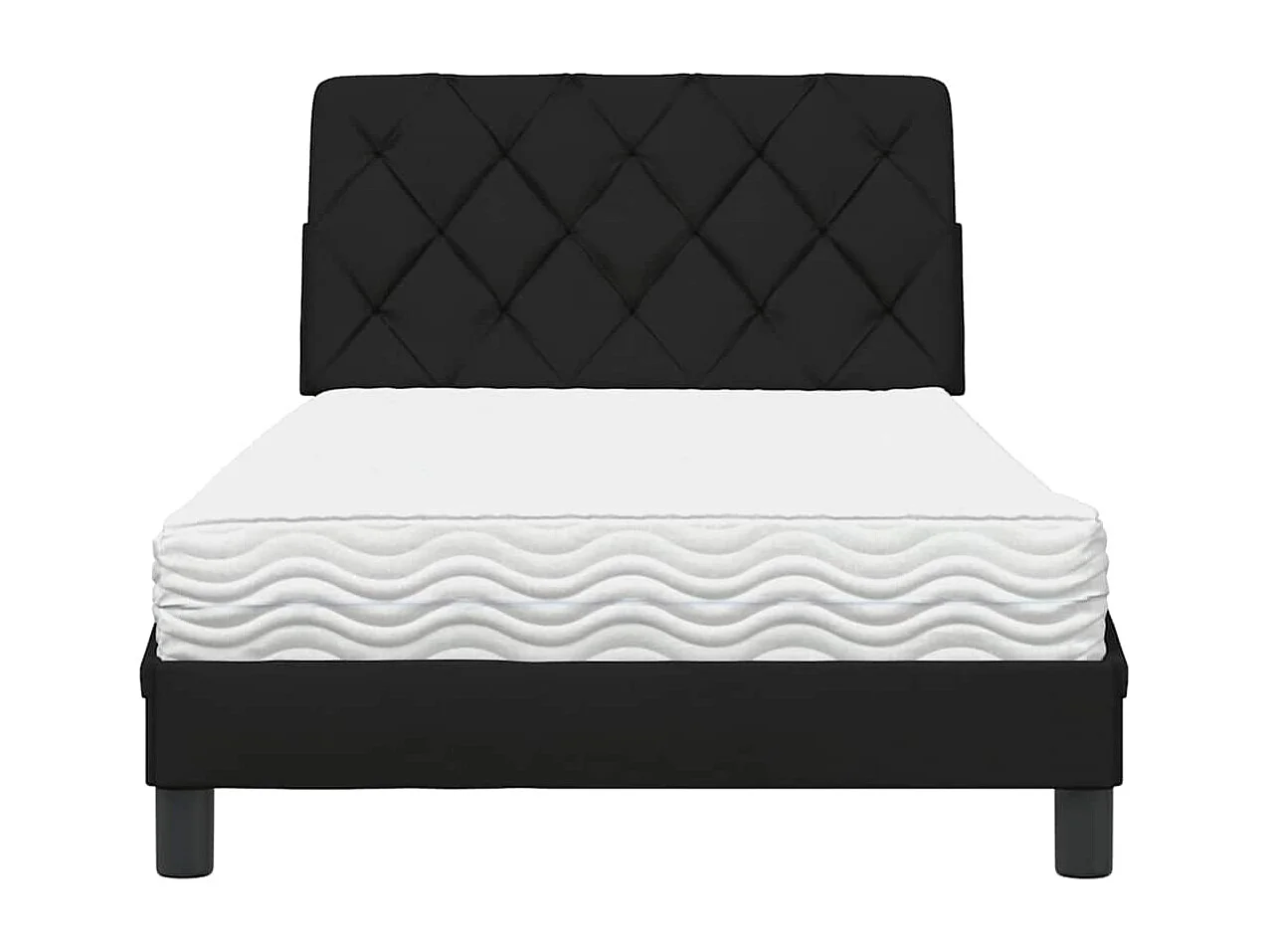 Bed met matras stof zwart 100x200 cm