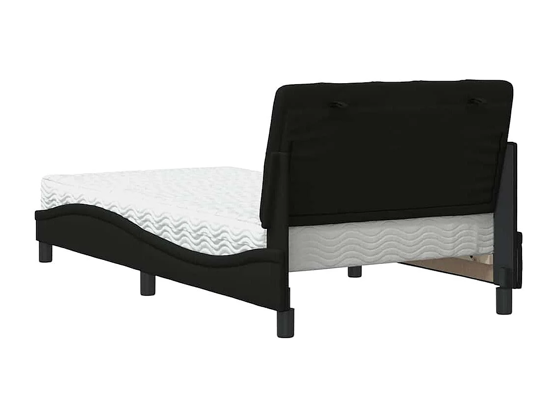Cama con colchón tela negro 100x200 cm