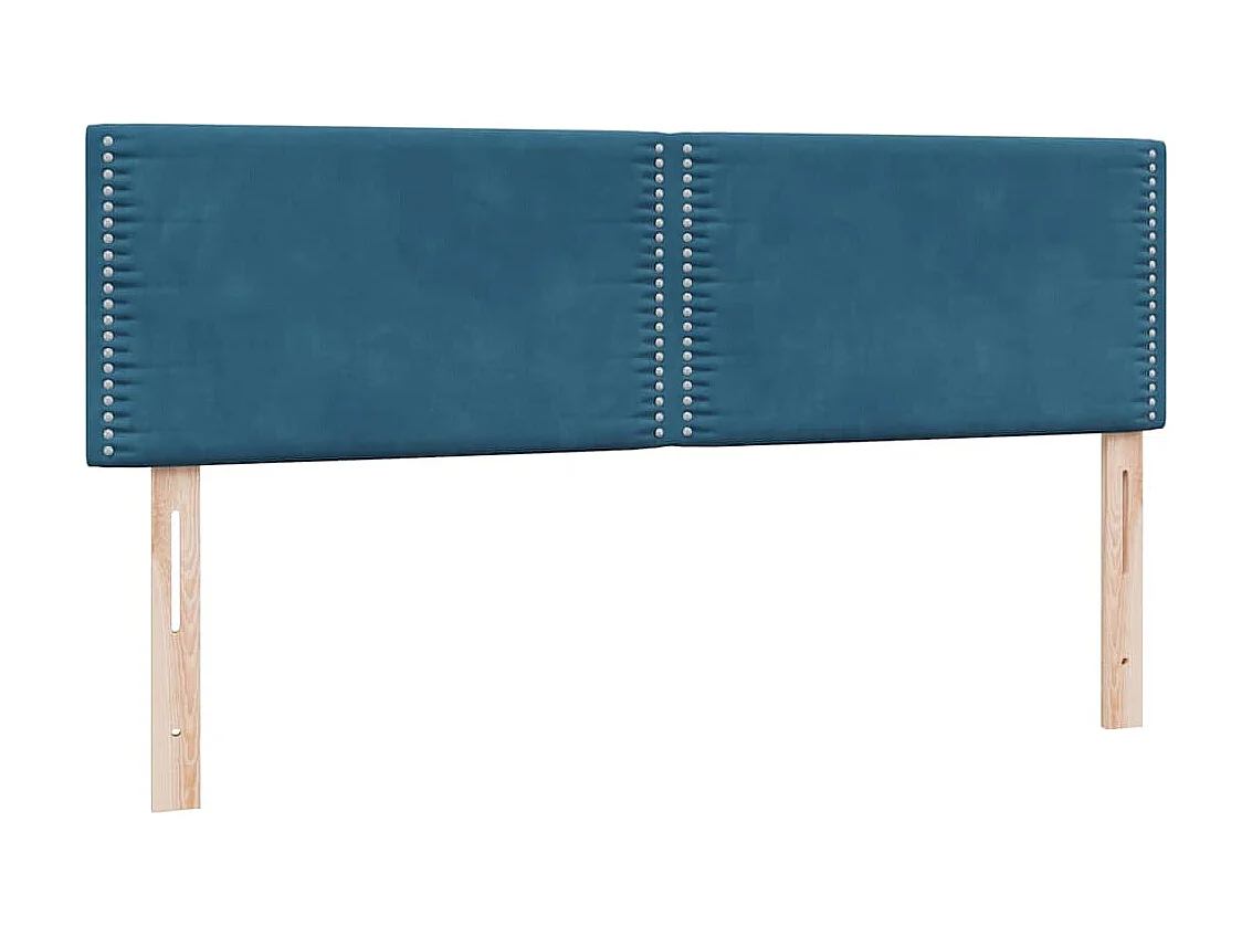 Cama box spring com colchão 160x210 cm veludo azul escuro