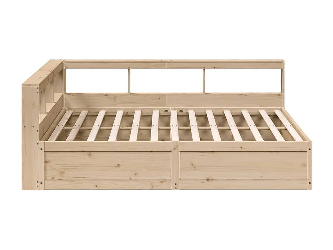 Cama con estantería sin colchón madera maciza de pino 200x200cm