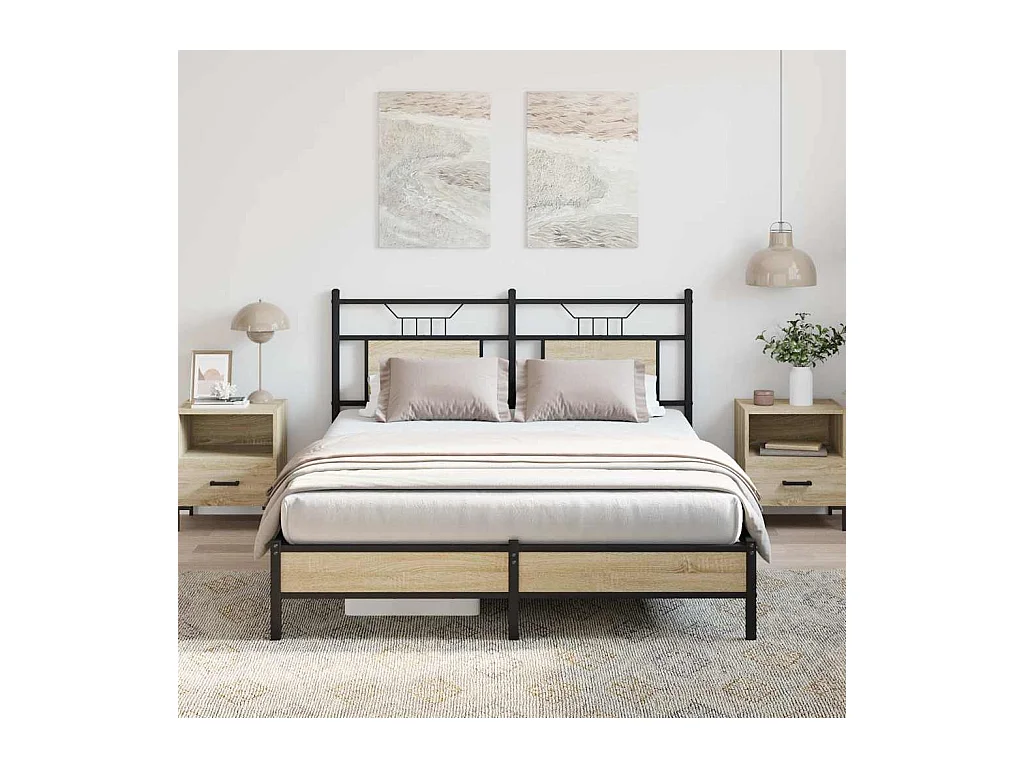 Cadre de lit sans matelas chêne sonoma 140x200 cm