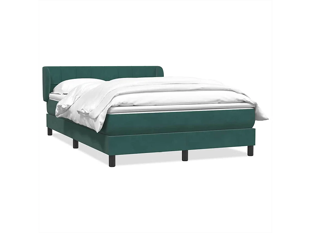 Sommier à lattes de lit et matelas vert foncé 140x220cm velours