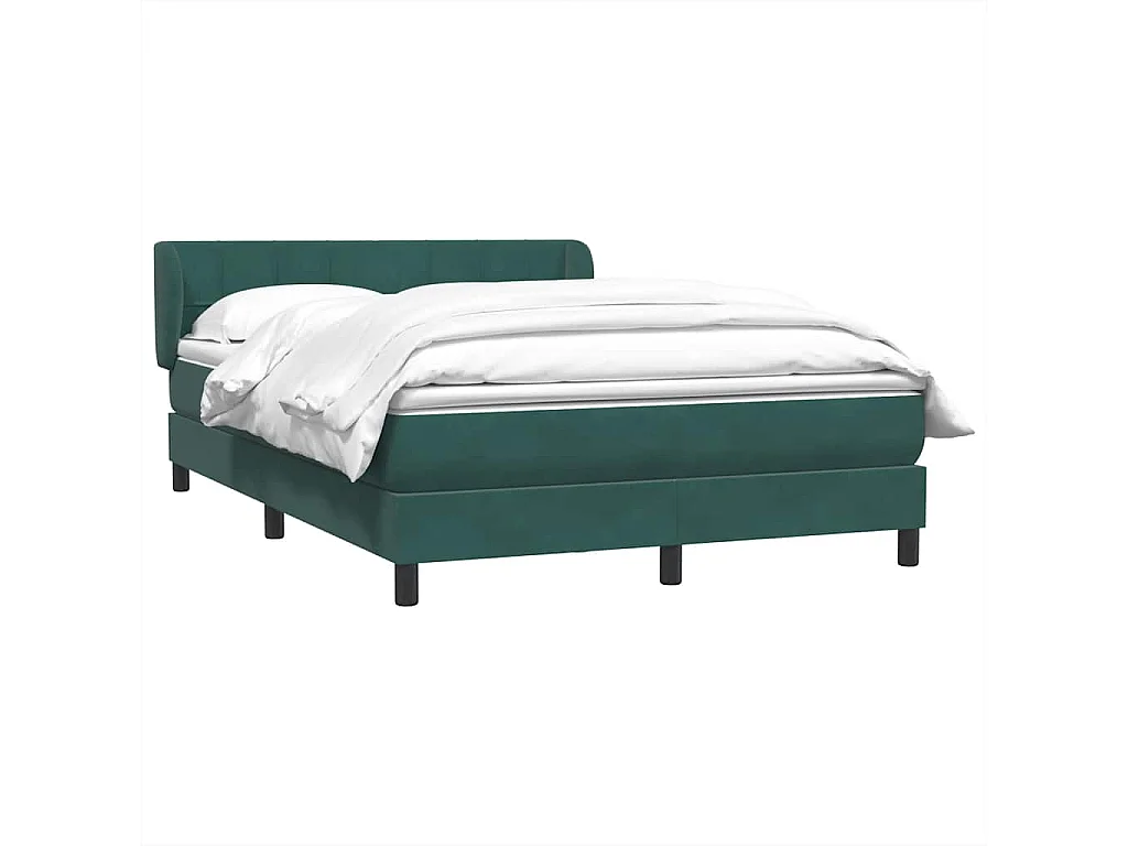 Sommier à lattes de lit et matelas vert foncé 140x220cm velours