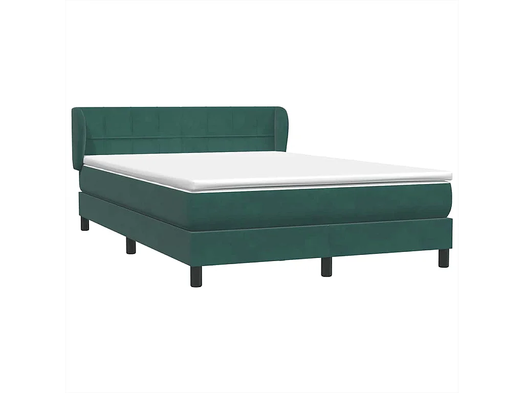 Sommier à lattes de lit et matelas vert foncé 140x220cm velours