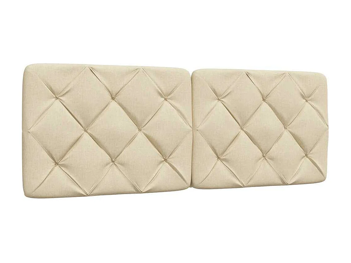 Cadre de lit sans matelas crème 120x200 cm tissu