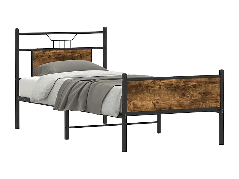 Bedframe zonder matras hout gerookt eikenkleurig 90x190 cm