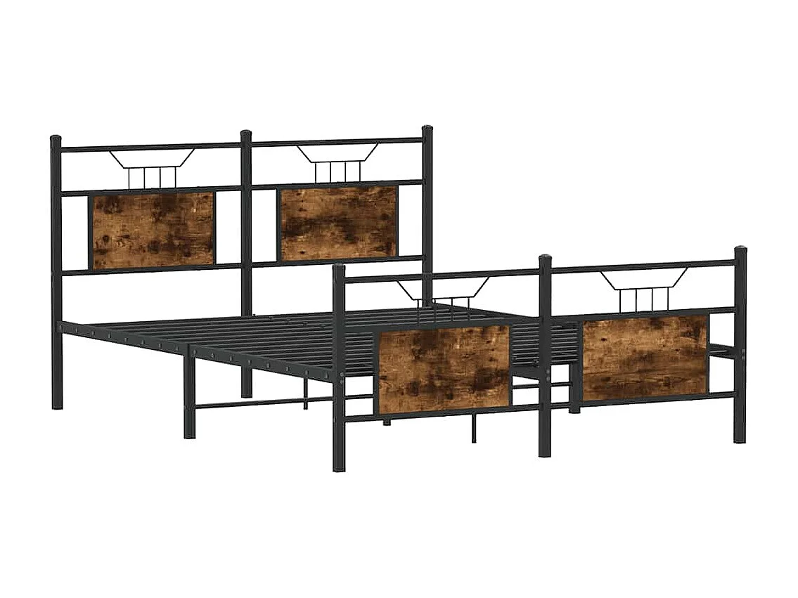 Cadre de lit sans matelas chêne fumé 137x190 cm bois ingénierie