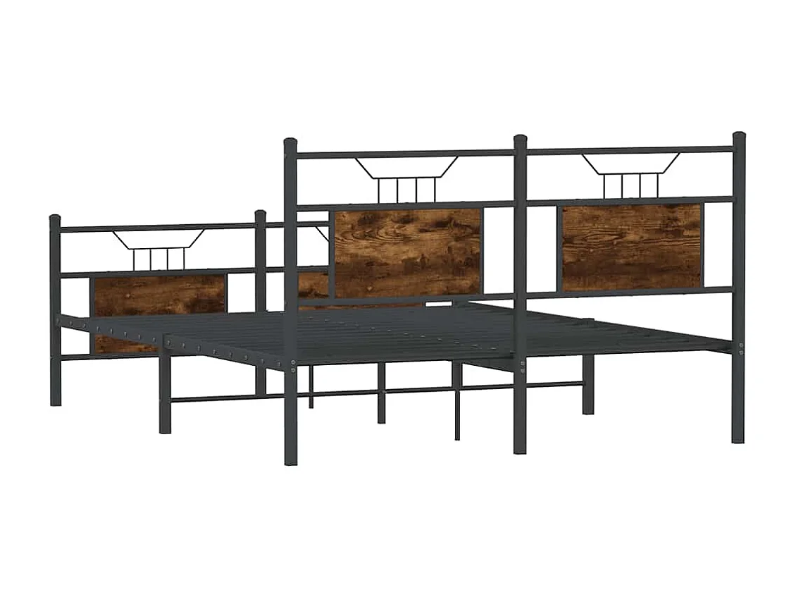 Cadre de lit sans matelas chêne fumé 137x190 cm bois ingénierie