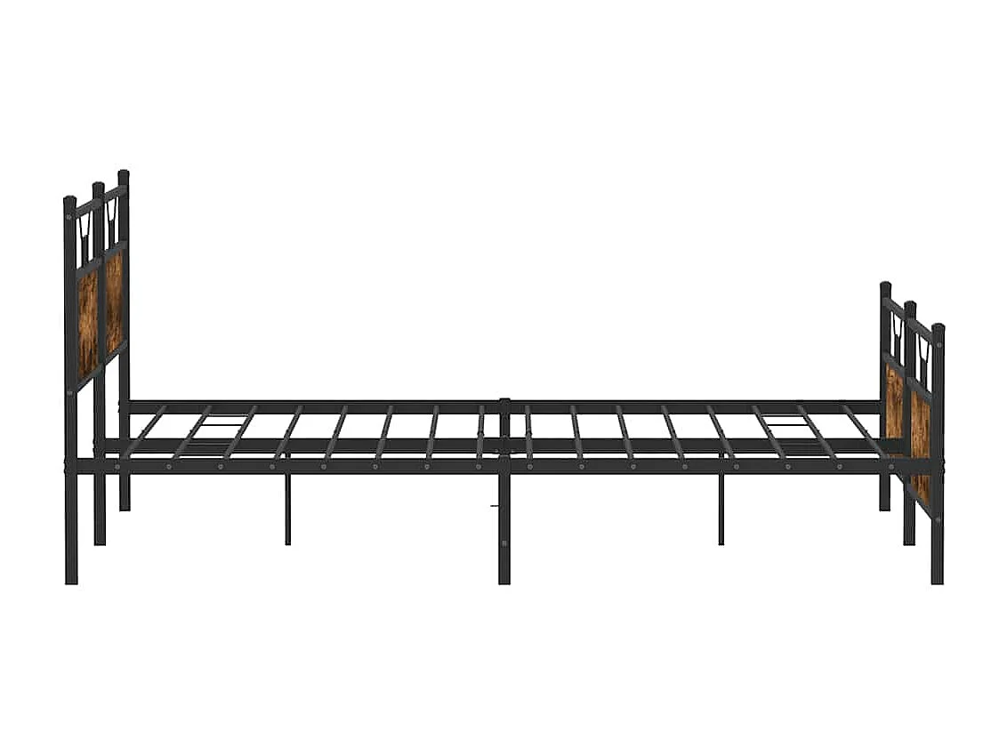 Estructura de cama sin colchón metal roble ahumado 180x200 cm