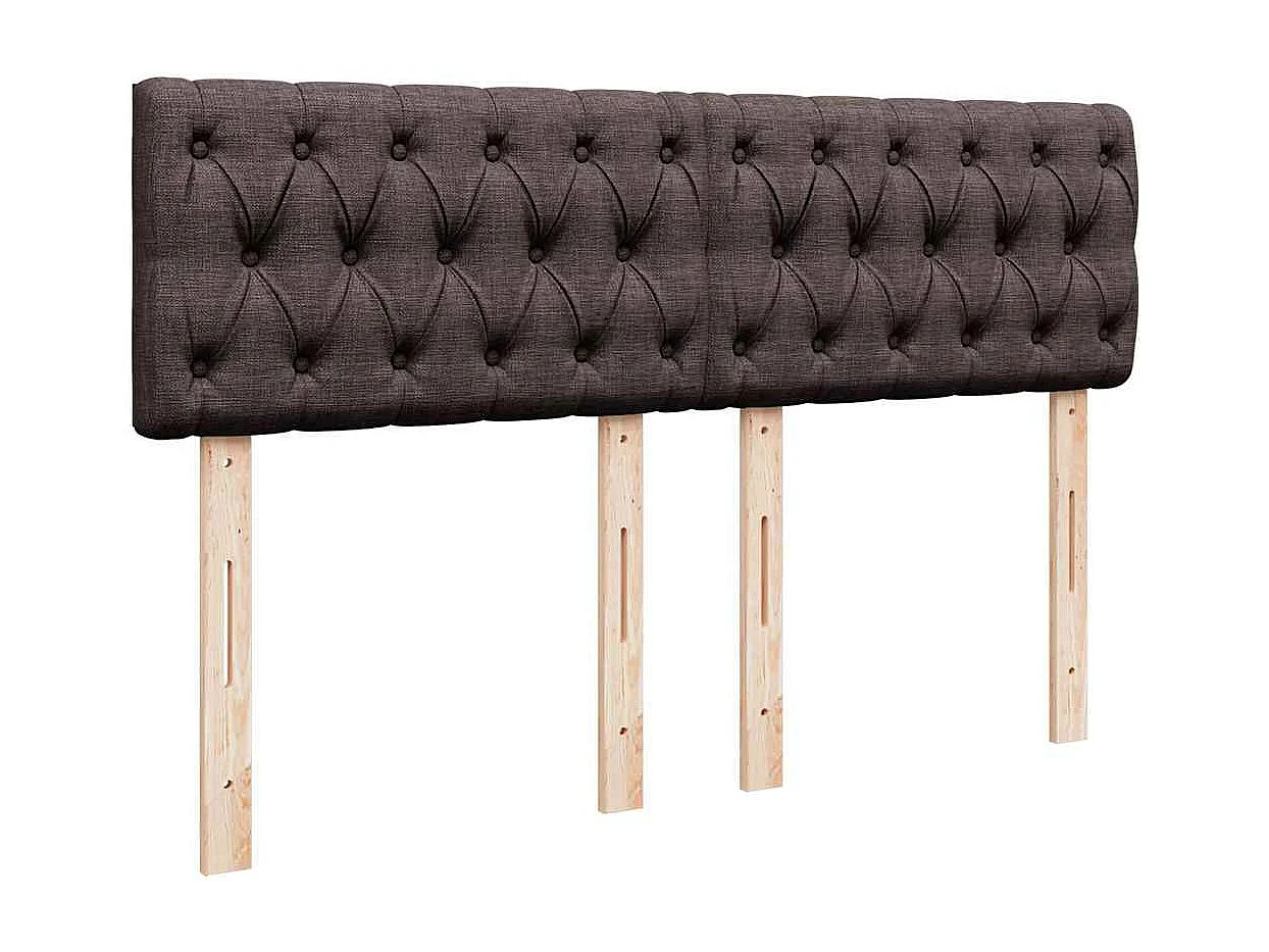 Cama otomana con colchón marrón oscuro 140x190 cm tela