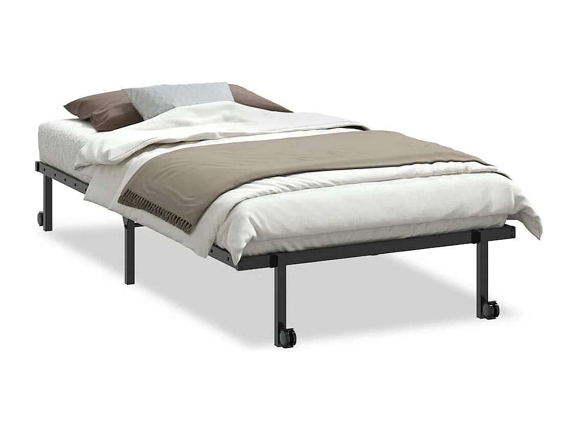 Bedframe zonder matras opvouwbaar 100x190 cm staal zwart