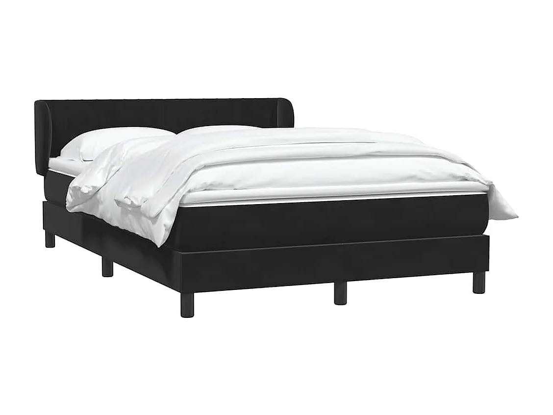Cama com molas/colchão 140x220 cm veludo preto