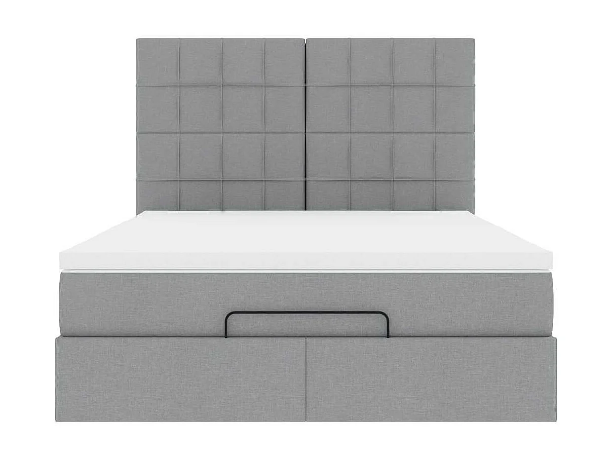 Ottoman bed met matras 140x190cm stof lichtgrijs