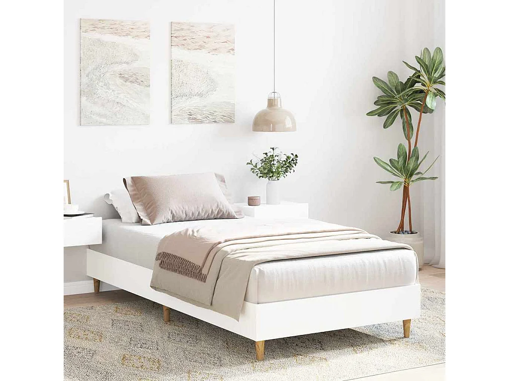 Bedframe zonder matras 90x190 cm spaanplaat wit