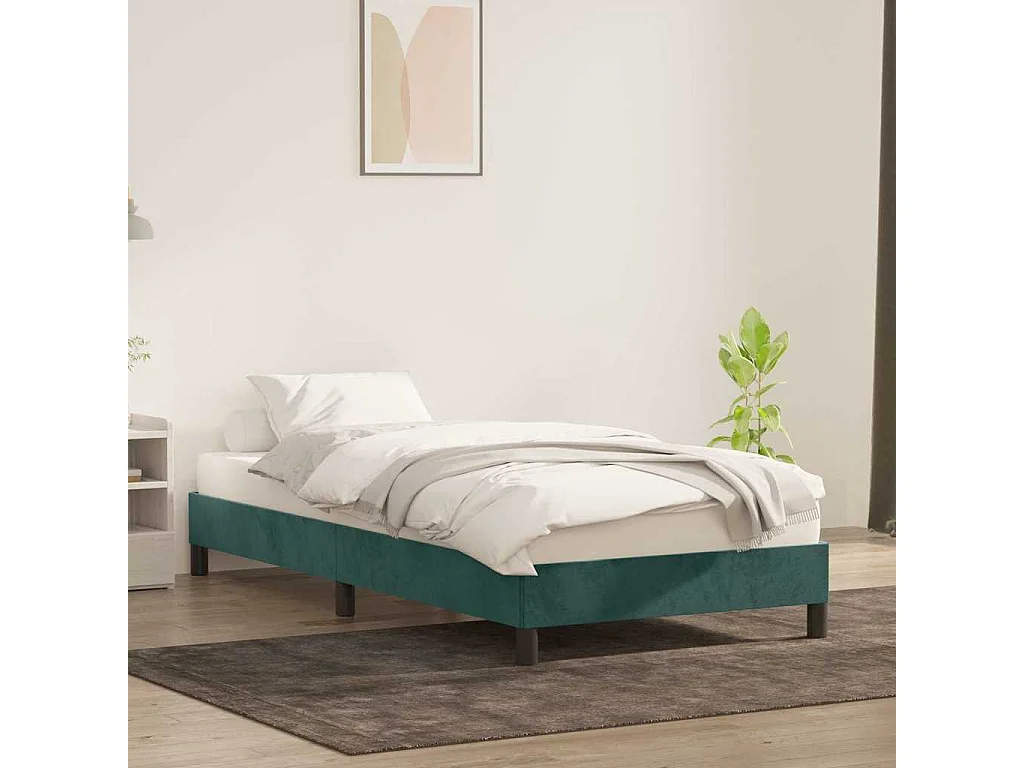 Bedframe zonder matras 90x220 cm fluweel donkergroen
