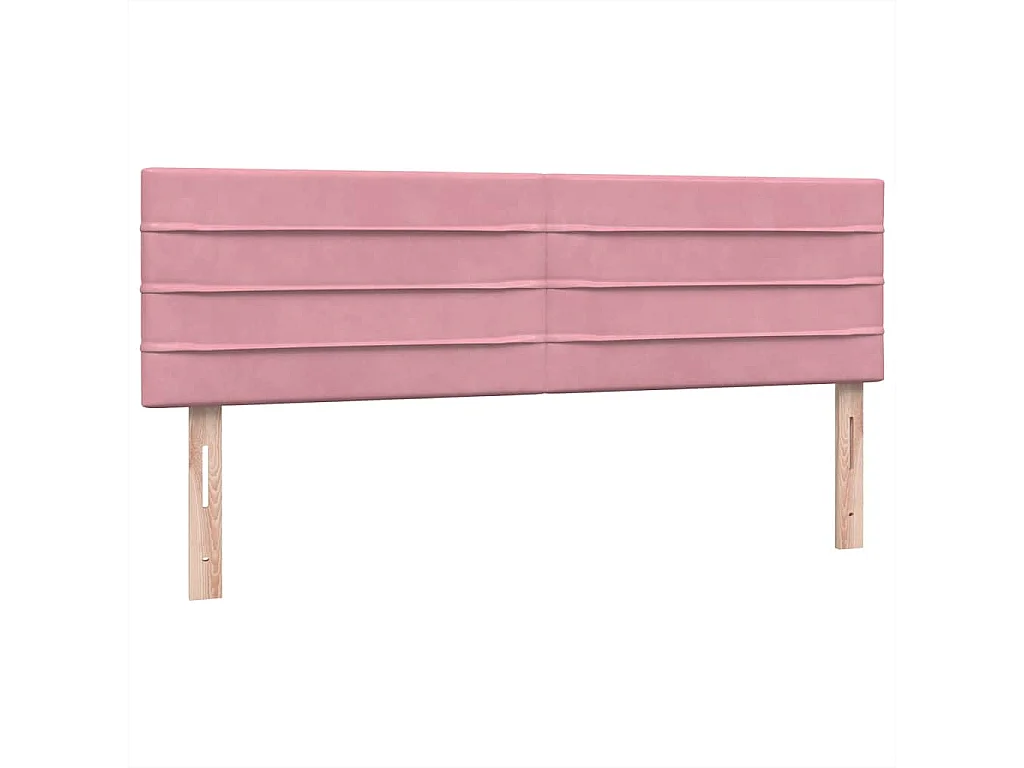 Sommier à lattes de lit avec matelas rose 160x210 cm velours
