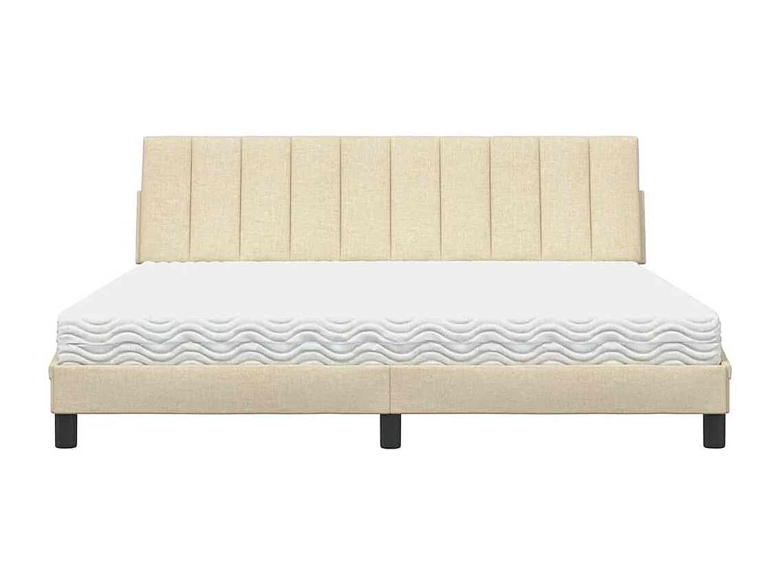Cama con colchón de tela color crema 180x200 cm