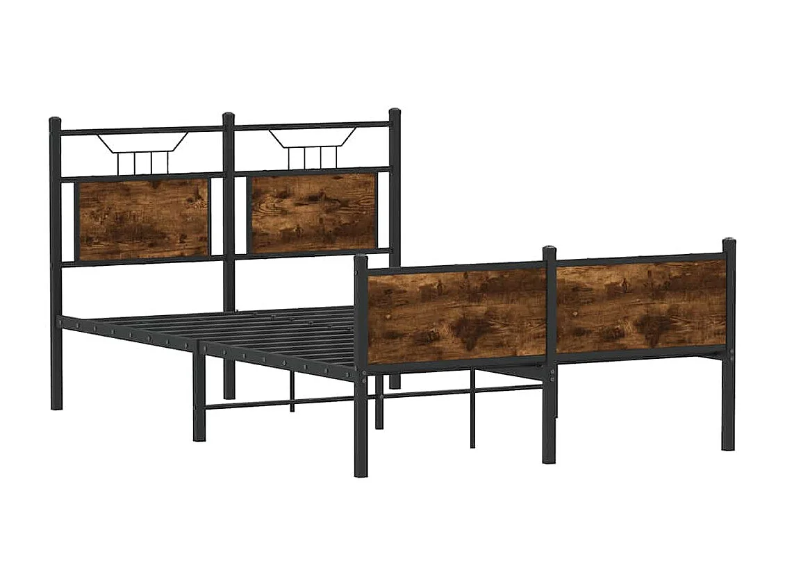 Cadre de lit sans matelas chêne fumé 120x200 cm bois ingénierie