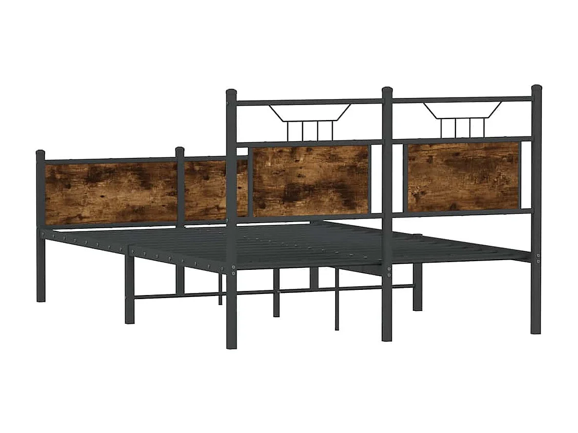 Estructura de cama sin colchón madera roble ahumado 120x200 cm