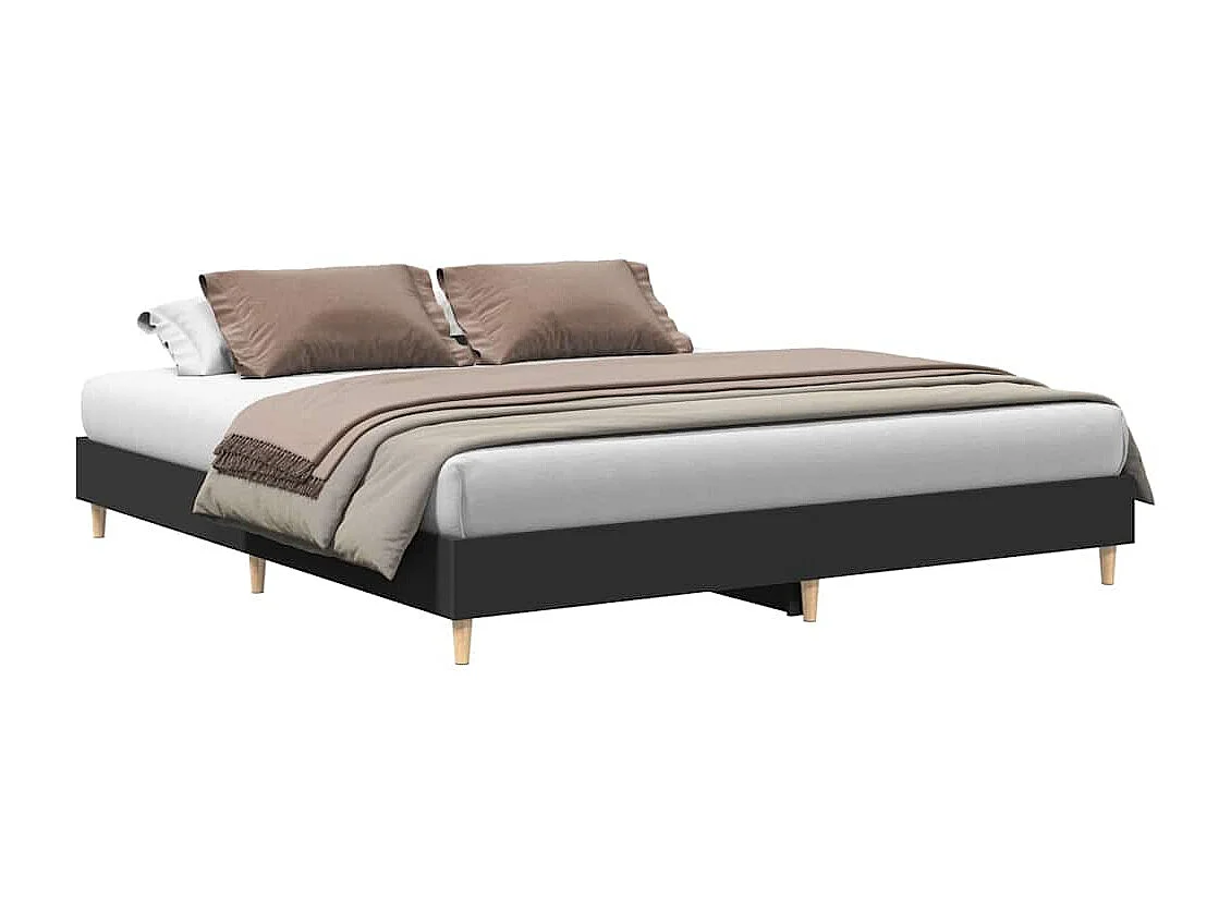 Estructura de cama sin colchón negro 160x200 cm
