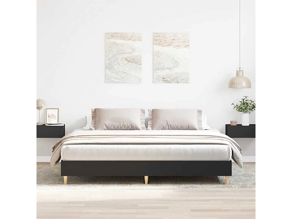 Estrutura de cama sem colchão 160x200 cm preto