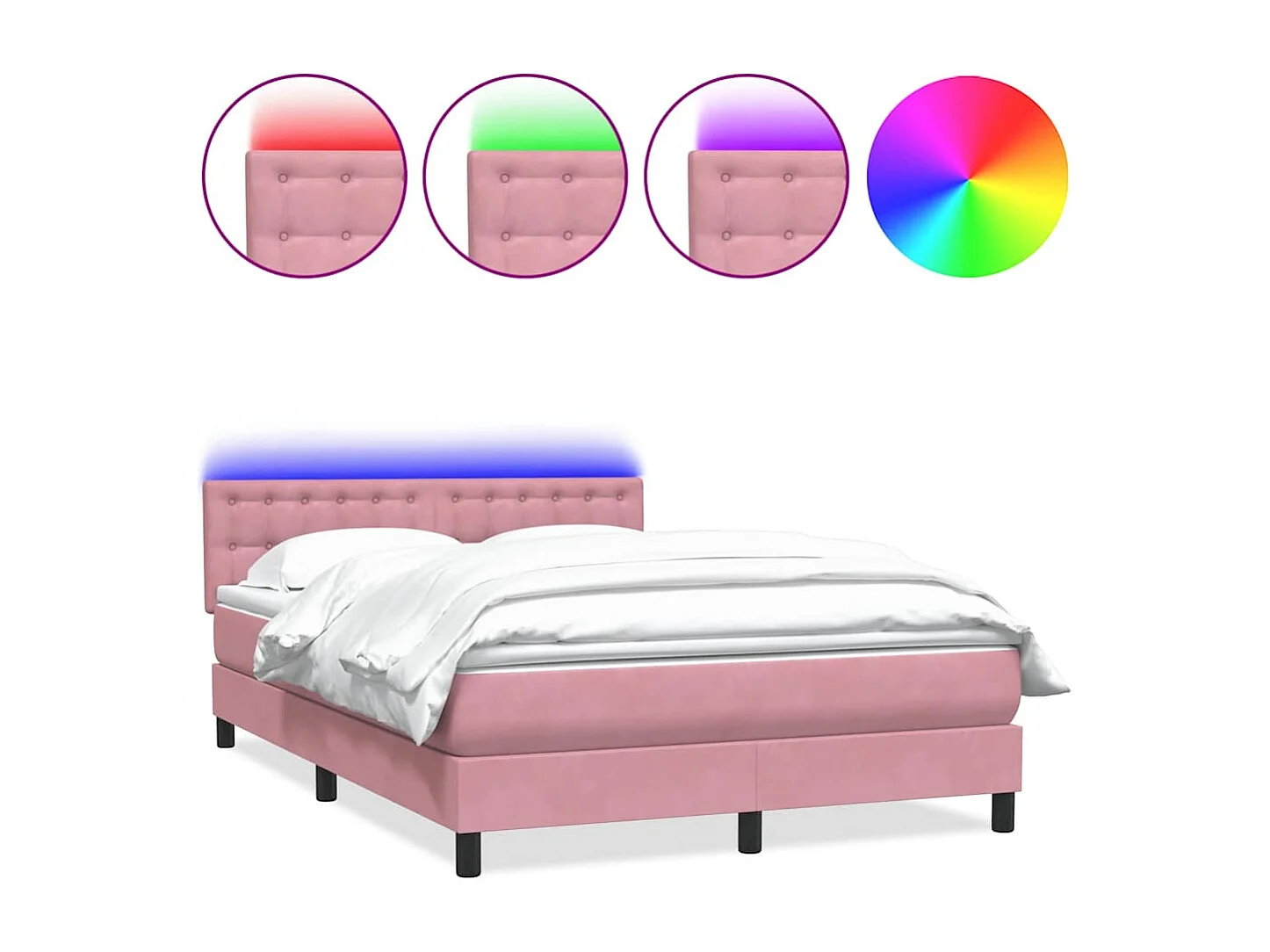 Cama com molas/colchão 140x210 cm veludo Rosa