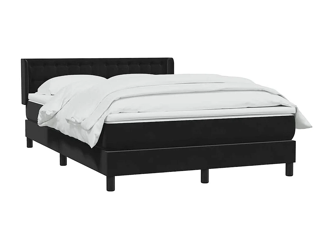 Sommier à lattes de lit avec matelas noir 160x210 cm velours
