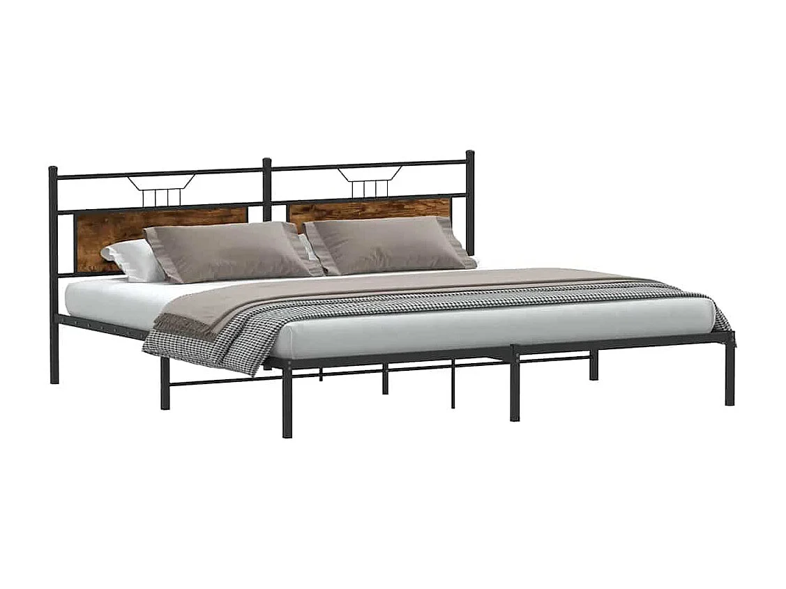 Estructura de cama sin colchón roble ahumado 200x200 cm