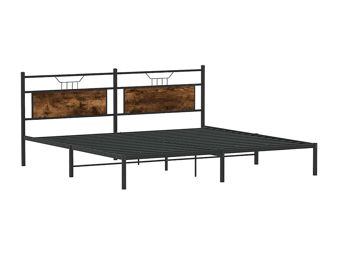 Estructura de cama sin colchón roble ahumado 200x200 cm