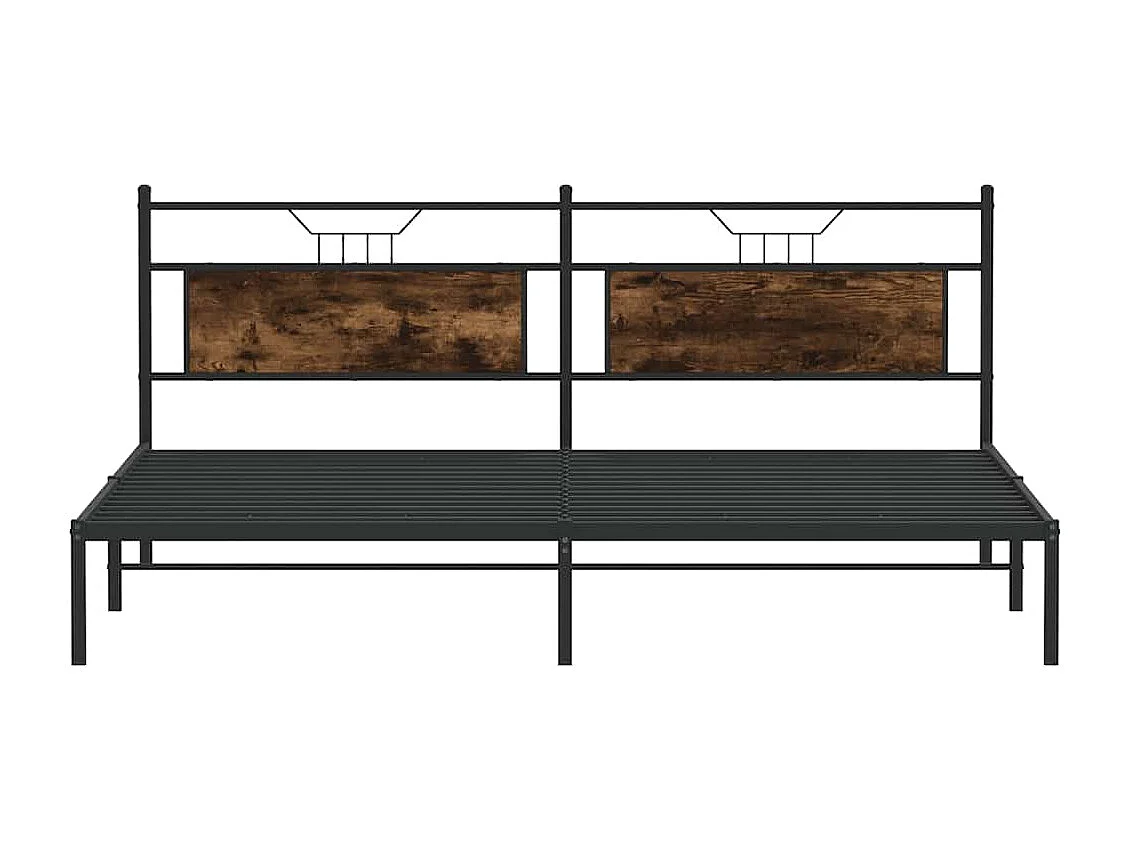 Cadre de lit sans matelas chêne fumé 200x200 cm bois ingénierie