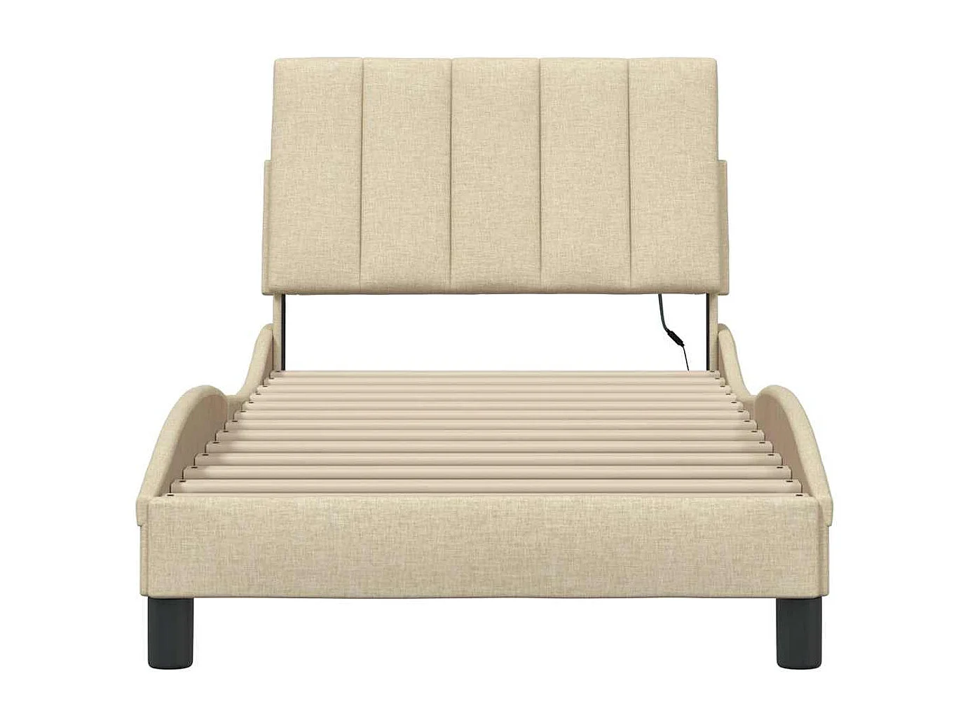 Cadre de lit sans matelas crème 80x200 cm tissu